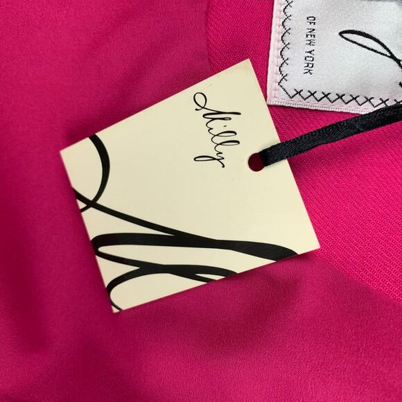 MILLY Size 0 Fuchsia Black Polyester Wool Jacket Blazer - Picture 6 of 7